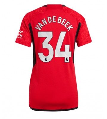 Manchester United Donny van de Beek #34 Koszulka Podstawowych Kobiety 2023-24 Krótki Rękaw